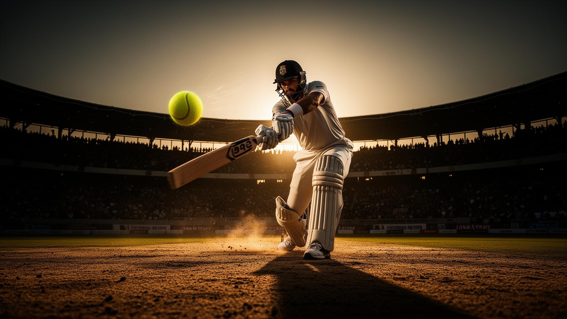 Tennis ball cricket batsman